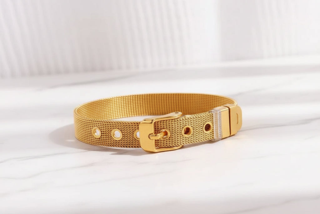 Elegant Watch Style Stainless Steel Bracelet – Women