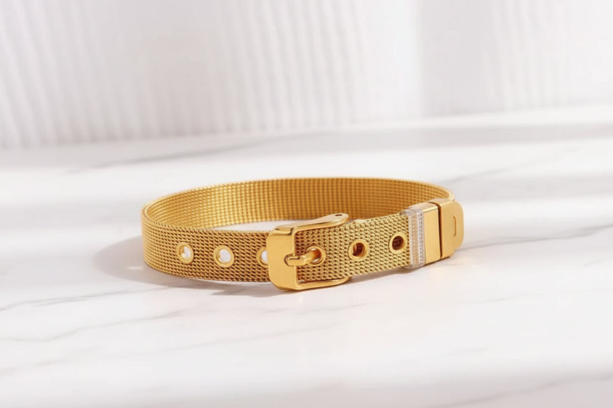 Elegant Watch Style Stainless Steel Bracelet – Women