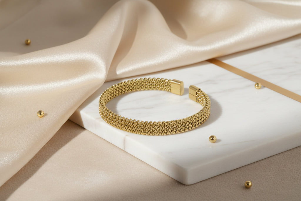 Mesh Gold Cuff - Medium