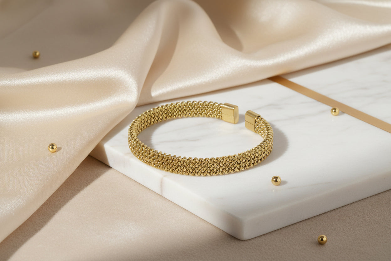 Mesh Gold Cuff - Medium