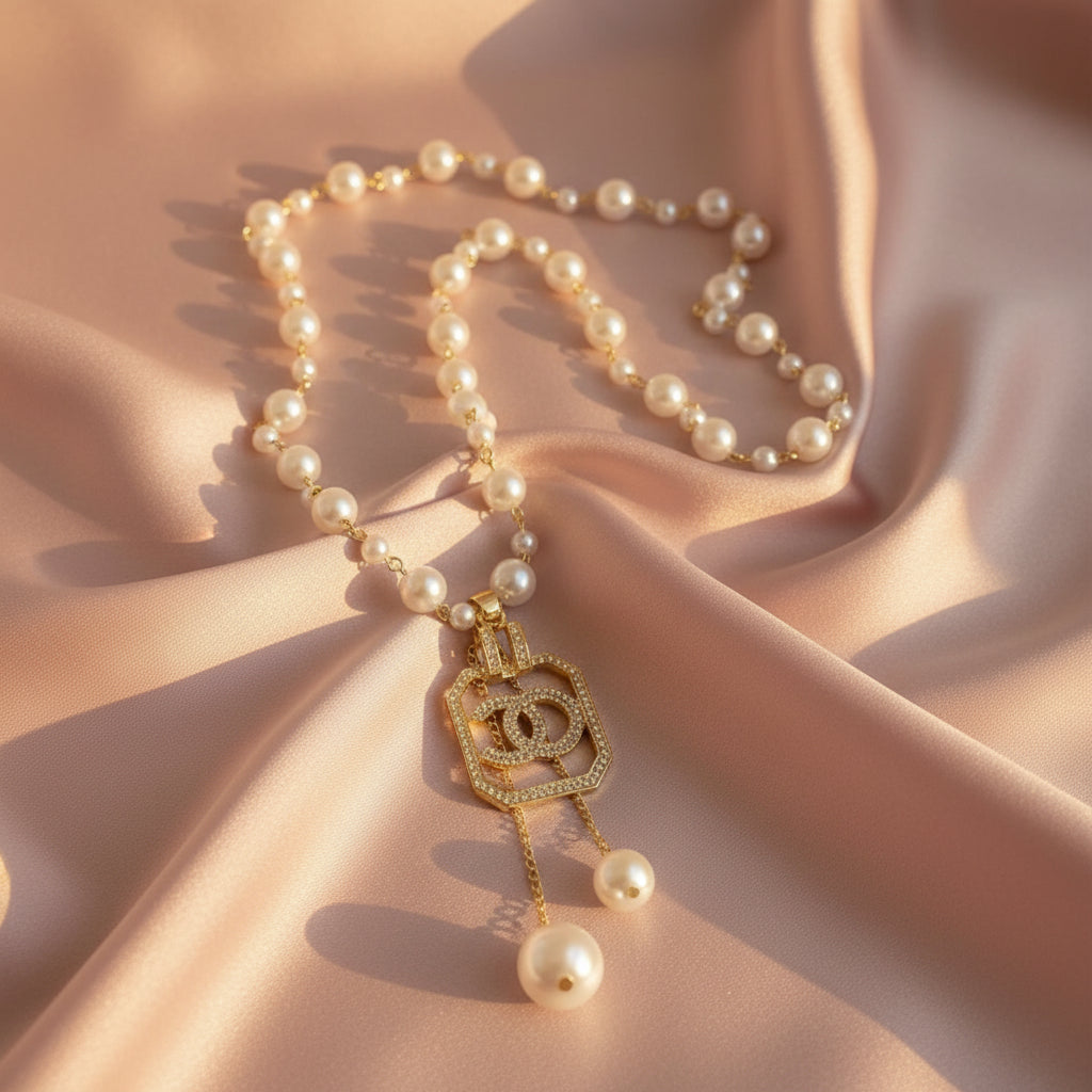 Y Fake Pearls Necklace