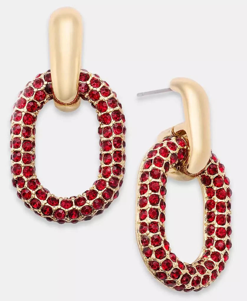 RED Pavé Oval Drop Earrings