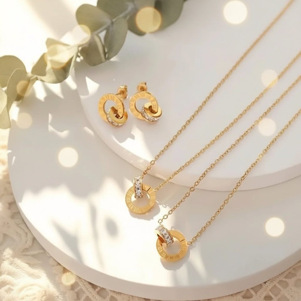 Roman Numeral Jewelry Set